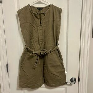 Banana Republic Olive Utility Sleeveless Dress with Tie Belt